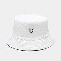 Women's Simple Style Smiley Face Embroidery Flat Eaves Bucket Hat sku image 2