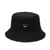 Women's Simple Style Smiley Face Embroidery Flat Eaves Bucket Hat main image 2