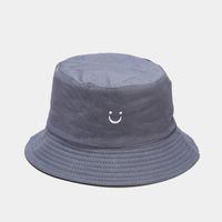 Women's Simple Style Smiley Face Embroidery Flat Eaves Bucket Hat sku image 4
