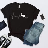 T-shirt Pour Femmes T-shirts À Manches Courtes Impression Streetwear Cat main image 4