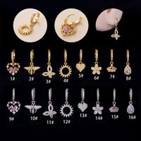 Fashion Water Droplets Heart Shape Copper Plating Inlay Zircon Ear Studs 1 Piece main image 1