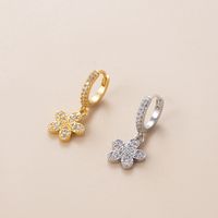 Fashion Water Droplets Heart Shape Copper Plating Inlay Zircon Ear Studs 1 Piece main image 2