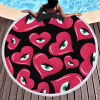 Fashion Flamingo Heart Shape Beach Towels sku image 2