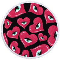 Fashion Flamingo Heart Shape Beach Towels main image 3