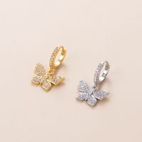 Fashion Butterfly Bow Knot Copper Plating Inlay Zircon Ear Studs 1 Piece main image 4
