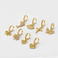 Fashion Butterfly Bow Knot Copper Plating Inlay Zircon Ear Studs 1 Piece main image 2