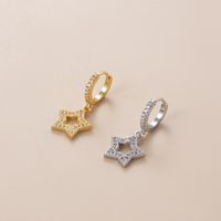 1 Piece Fashion Leaves Heart Shape Plating Inlay Copper Zircon Ear Studs main image 5