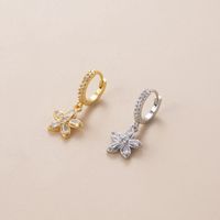 1 Piece Fashion Leaves Heart Shape Plating Inlay Copper Zircon Ear Studs main image 4