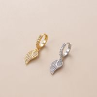 1 Piece Fashion Leaves Heart Shape Plating Inlay Copper Zircon Ear Studs main image 3