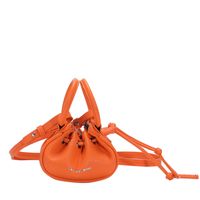 Women's Mini Summer Pu Leather Solid Color Fashion Square String Bucket Bag sku image 4