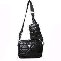Women's Small Summer Pu Leather Solid Color Lingge Vintage Style Square Zipper Square Bag sku image 1