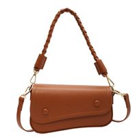 Women's Medium Summer Autumn Pu Leather Letter Solid Color Fashion Square Magnetic Buckle Saddle Bag main image 6