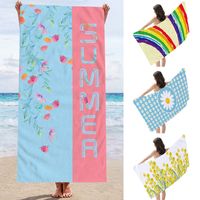 Retro Letter Stripe Flower Beach Towels main image 3