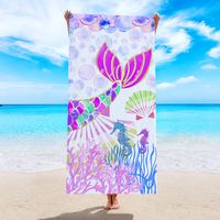 Retro Letter Stripe Flower Beach Towels main image 1