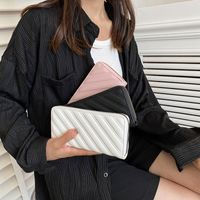 Women's Stripe Solid Color Pu Leather Zipper Wallets main image 2