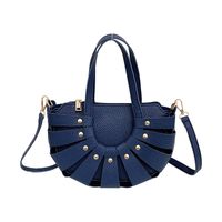 Women's Medium Summer Pu Leather Solid Color Vintage Style Semicircle Zipper Saddle Bag main image 5