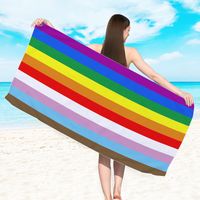 Vacation Plaid Starfish Gradient Color Beach Towels sku image 24