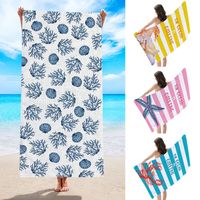 Vacation Plaid Starfish Gradient Color Beach Towels main image 2