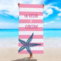 Vacation Plaid Starfish Gradient Color Beach Towels sku image 34