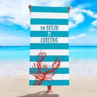Vacation Plaid Starfish Gradient Color Beach Towels sku image 33