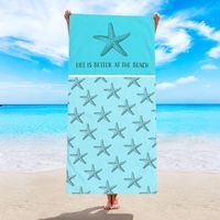 Vacation Plaid Starfish Gradient Color Beach Towels sku image 31