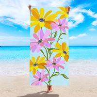 Fashion Leaf Heart Shape Flower Beach Towels sku image 9