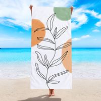 Fashion Leaf Heart Shape Flower Beach Towels sku image 4