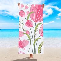 Fashion Leaf Heart Shape Flower Beach Towels sku image 10