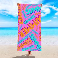 Retro Letter Flamingo Heart Shape Beach Towels sku image 1