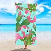 Retro Letter Flamingo Heart Shape Beach Towels main image 1