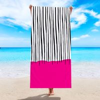 Fashion Cartoon Stripe Flamingo Beach Towels sku image 14