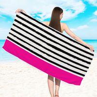 Fashion Cartoon Stripe Flamingo Beach Towels sku image 10
