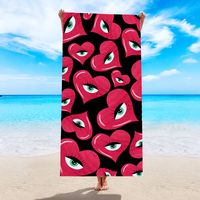 Retro Letter Flamingo Heart Shape Beach Towels sku image 10
