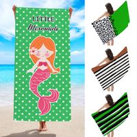 Fashion Cartoon Stripe Flamingo Beach Towels main image 2