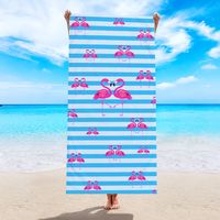 Fashion Cartoon Stripe Flamingo Beach Towels sku image 25