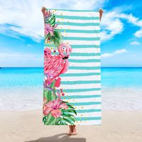 Fashion Cartoon Stripe Flamingo Beach Towels sku image 3