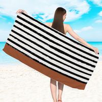 Fashion Cartoon Stripe Flamingo Beach Towels sku image 11