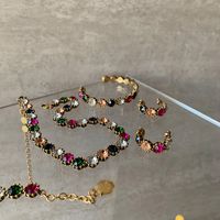 Bohemian Geometric Alloy Inlay Artificial Gemstones Women's Bracelets Earrings Necklace main image 1