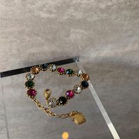 Bohemian Geometric Alloy Inlay Artificial Gemstones Women's Bracelets Earrings Necklace sku image 3