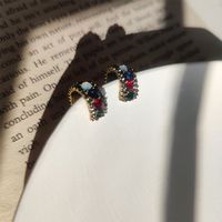 Bohemian Geometric Alloy Inlay Artificial Gemstones Women's Bracelets Earrings Necklace sku image 2