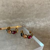 Bohemian Geometric Alloy Inlay Artificial Gemstones Women's Bracelets Earrings Necklace sku image 1