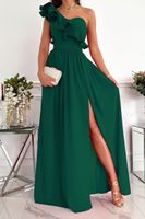 Women's Irregular Skirt Fashion Off Shoulder Patchwork Solid Color Maxi Long Dress Party main image 2