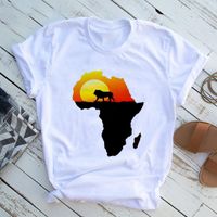 Women's T-shirt Short Sleeve T-shirts Printing Casual Map main image 1