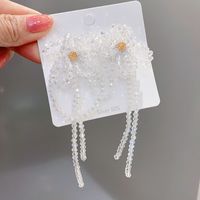 1 Pair Fashion Flower Artificial Crystal Beaded Women's Drop Earrings sku image 1