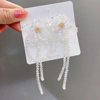 1 Pair Fashion Flower Artificial Crystal Beaded Women's Drop Earrings main image 4