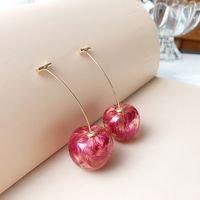 1 Pair Cute Fruit Glass Handmade Women's Drop Earrings sku image 1