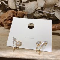 1 Pair Fashion Heart Shape Bow Knot Metal Inlay Artificial Pearls Rhinestones Women's Drop Earrings sku image 21