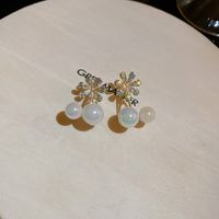 1 Pair Fashion Heart Shape Bow Knot Metal Inlay Artificial Pearls Rhinestones Women's Drop Earrings sku image 25