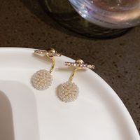 1 Pair Fashion Heart Shape Bow Knot Metal Inlay Artificial Pearls Rhinestones Women's Drop Earrings sku image 28