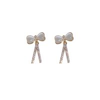 1 Pair Fashion Bow Knot Metal Inlay Zircon Women's Ear Studs main image 5